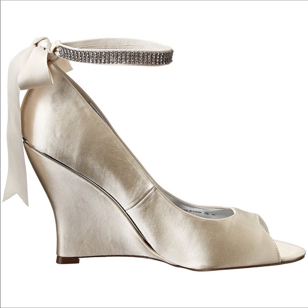 ::DONATED::🆕 NINA // Emma Ankle Wrap Peep Toe Wedge